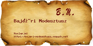 Bajári Modesztusz névjegykártya